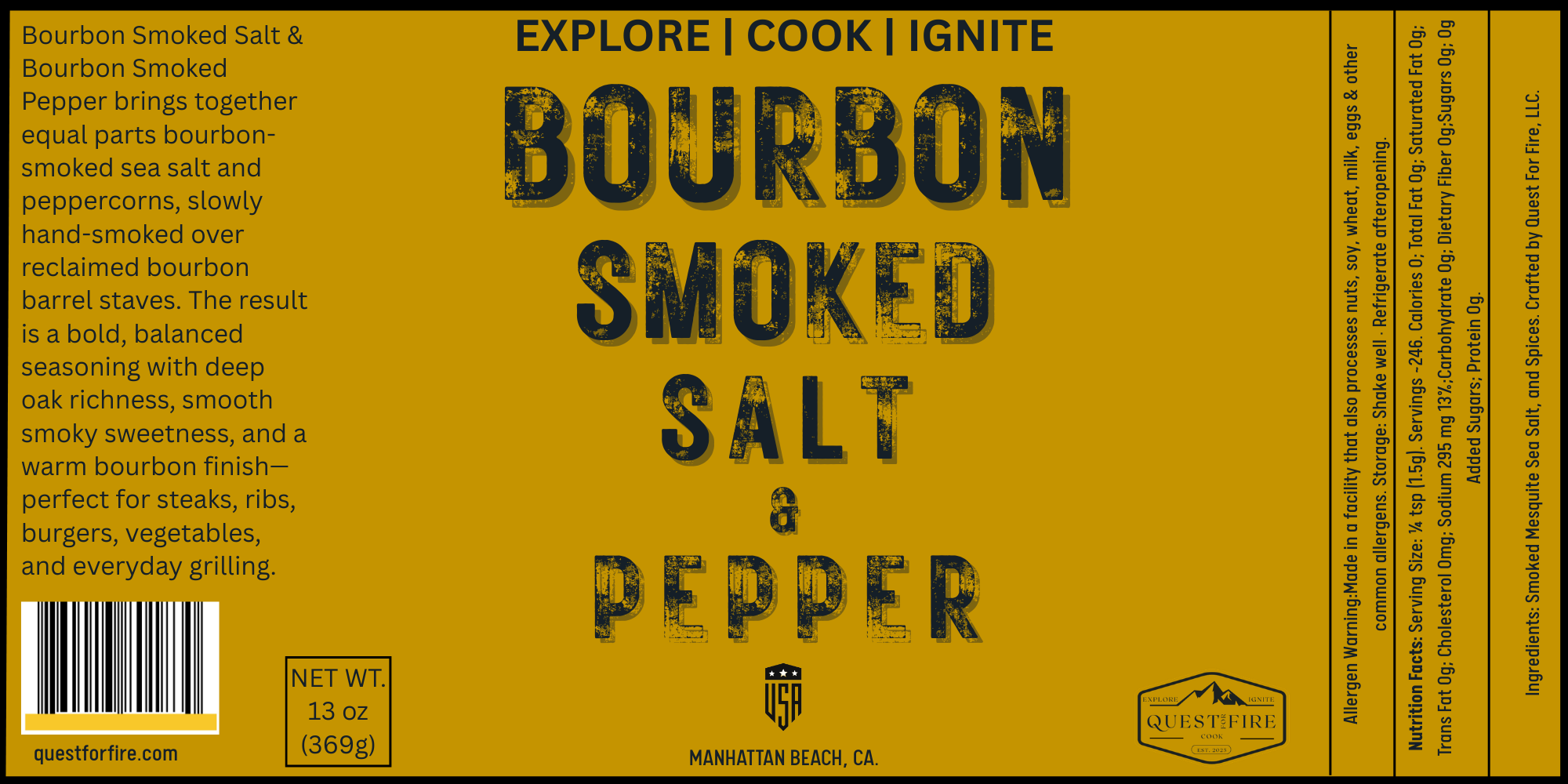 Bourbon Smoked Sea Salt & Pepper