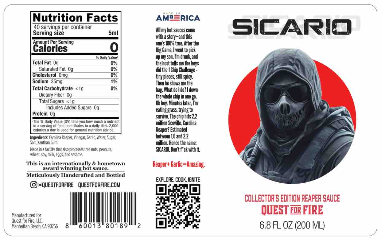 SICARIO – Collector’s Edition Carolina Reaper Hot Sauce